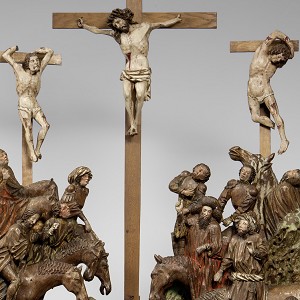 Großer Kalvarienberg Südliche Niederlande, um 1430-1440, Eiche, 119 x 100 x 24 cm, Inv.-Nr. A 998 © Rheinisches Bildarchiv