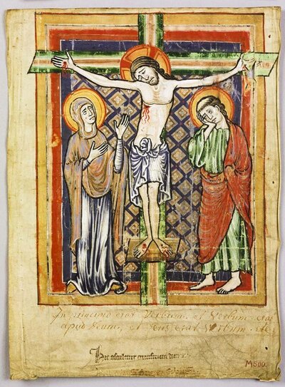 Illustration der Kreuzigung Christi.