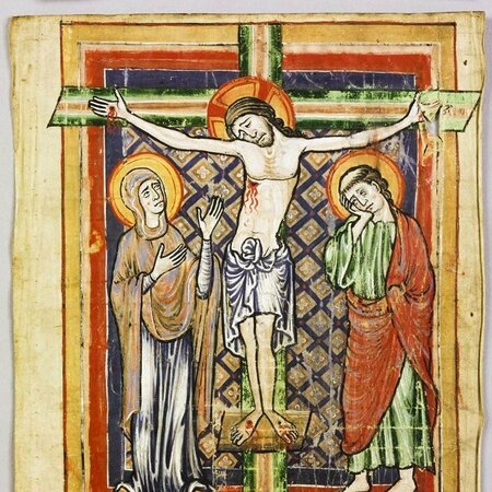 Illustration der Kreuzigung Christi.