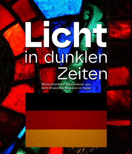 Cover des Katalogs zur Ausstellung "Licht in dunklen Zeiten" in deutscher Sprache.
