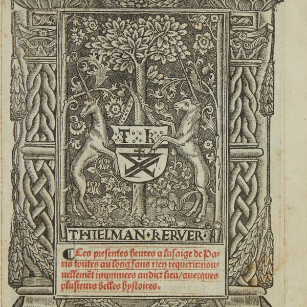 Mit einem Bild bedruckte rechte Seite eines Buches