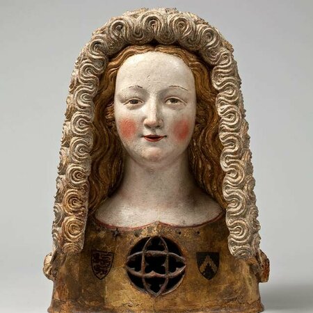 Büste einer jungen Frau mit Kruseler.