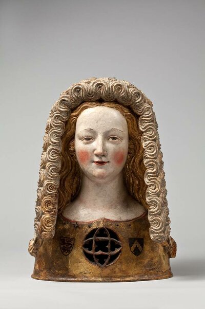 Büste einer jungen Frau mit Kruseler.