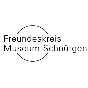 Ein schwarzer Kreis auf dem mittig in schwarzer Schrift steht: Freundeskreis Museum Schnütgen.