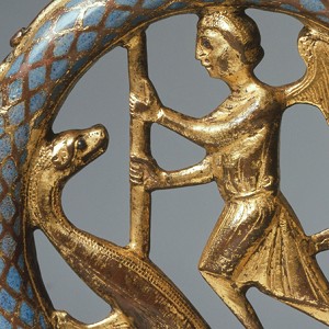 Krümme eines Bischofs- bzw. Abtsstabs, Limoges, um 1125-1235,vergoldetes Kupfer mit Email, H. 21 cm, Inv. G 524, © Rheinisches Bildarchiv 