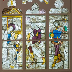  Anbetung der Heiligen Drei Könige aus der Sakristei der Kölner Ratskapelle,  Köln, 1474, Glasmalerei, 270 x 175 cm, Inv.-Nr. M 594, © Rheinisches Bildarchiv 