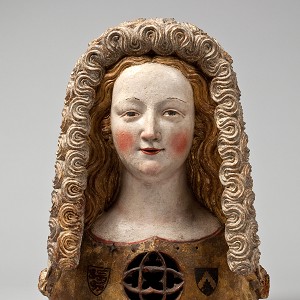  Reliquary Bust with a Kruseler Veil, Cologne, c. 1350, walnut, polychrome, H. 44 cm, Inv. No. A 97, © Rheinisches Bildarchiv 