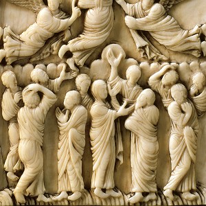  Ascension of Christ,  Lorraine or Liège, early 11th cent., ivory relief, 11 x 8.5 cm, inv. no. B 2, © Rheinisches Bildarchiv 