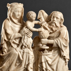  Anbetung der Hl. Drei Könige vom Hochaltar des Kölner Doms Köln, um 1310, weißer Marmor, H. 38 cm, Inv.-Nr. K 210 a, Museum Schnütgen (aus der Sammlung F.F. Wallraf) © Rheinisches Bildarchiv 