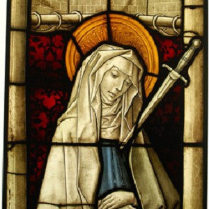  Schmerzensmutter  Niederrhein, um 1490-1500, Glasmalerei,  86 x 47 cm, M 522 © Rheinisches Bildarchiv 