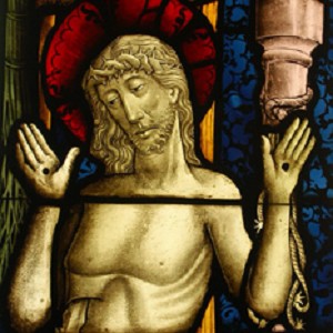  Schmerzensmann  Niederrhein, um 1490-1500,  Glasmalerei, 86 x 47 cm, M 523 © Rheinisches Bildarchiv 