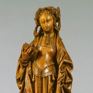  Hl. Margarethe Brüssel, um 1500/1525, Eichenholz, H. 74,5 cm, Inv.-Nr. A 1087 © Rheinisches Bildarchiv 